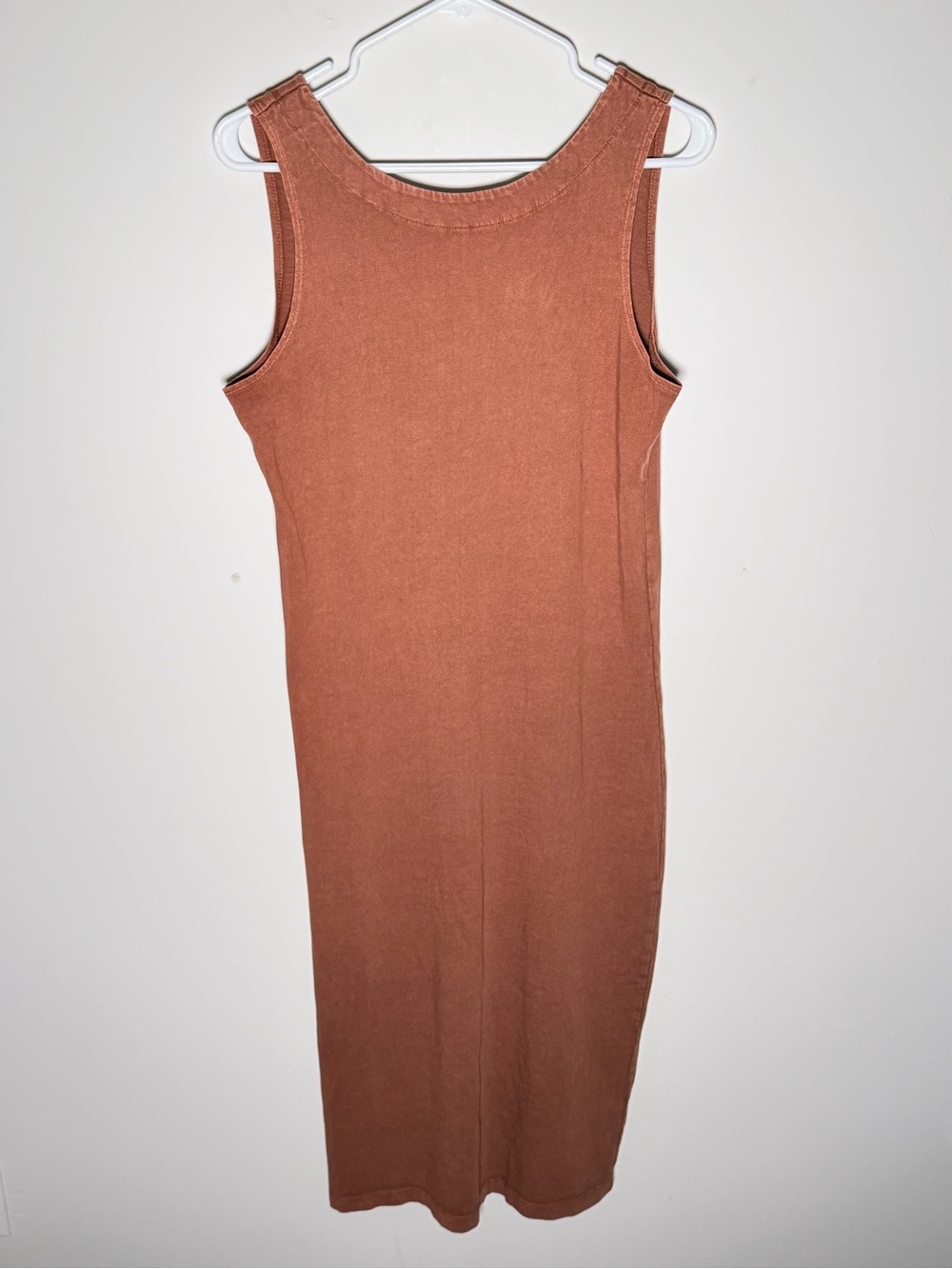 l*space Sleeveless Midi Dress in Rust Brown S/P Small Petite 100% Cotton